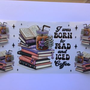 Read and iced coffee