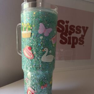 Aqua cute duck 40oz pre Made