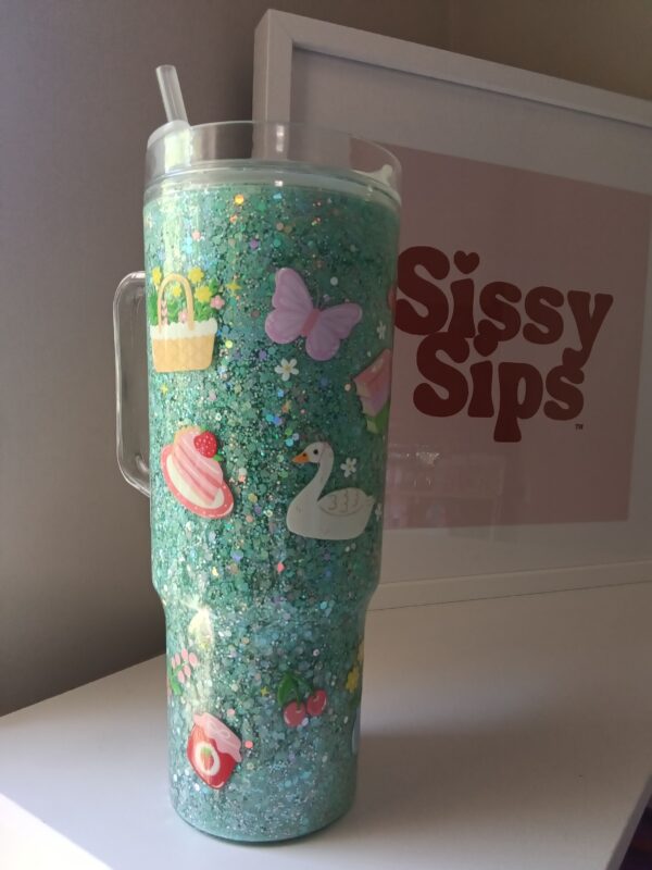 Aqua cute duck 40oz pre Made